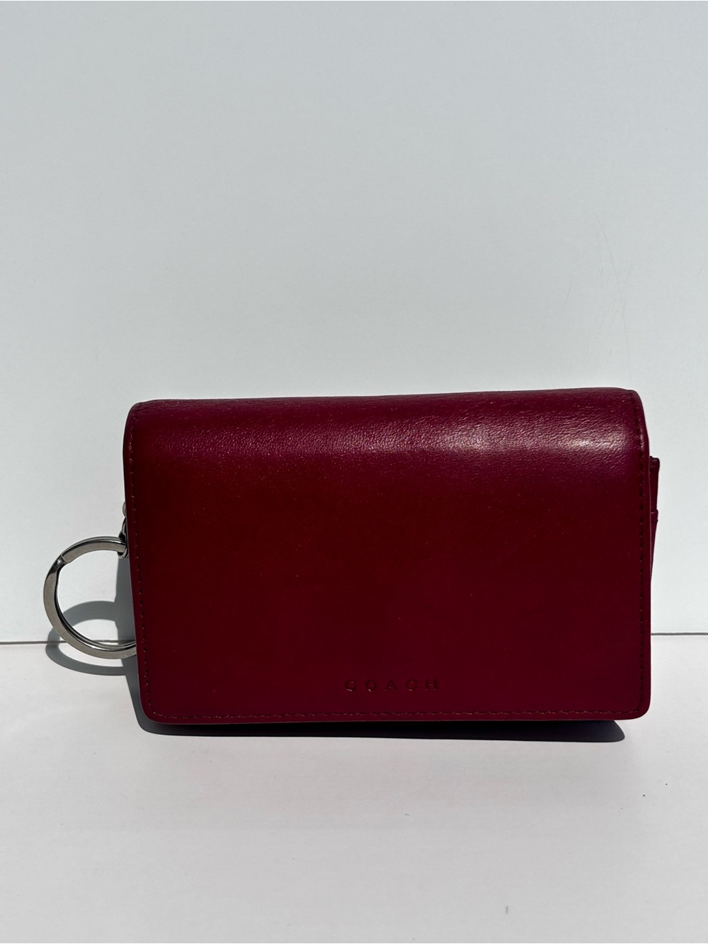 Vintage Coach Red Leather Bedford Multi Function Wallet Key Ring Rare USA Made